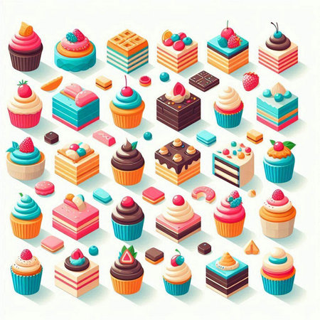 Vector illustration of a strawberry cake with whipped cream and fresh strawberries.のイラスト素材