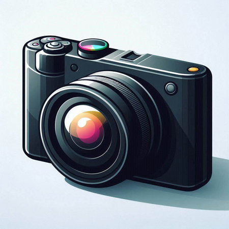 Digital SLR camera on a white background. 3d render.のイラスト素材