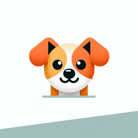 Cute cartoon dog isolated on a white background. Vector illustration.のイラスト素材