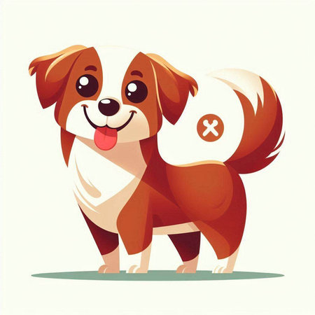 Cute cartoon dog. Vector illustration isolated on a white background.のイラスト素材