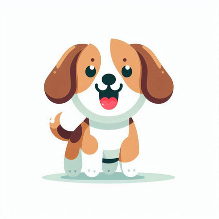 Cute cartoon dog. Vector illustration isolated on a white background.のイラスト素材
