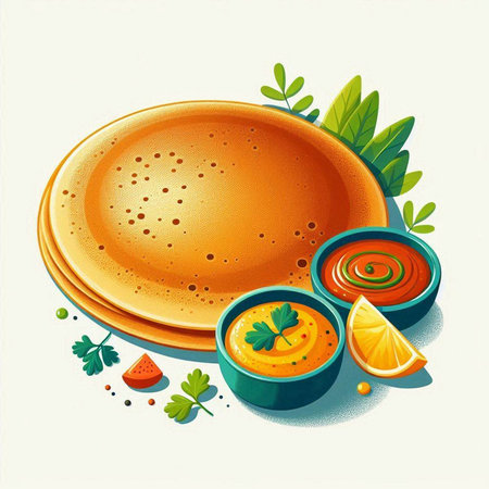 Illustration of pizza with tomato sauce on a white background - vectorのイラスト素材