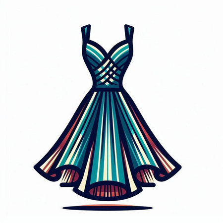 Illustration of a woman's dress isolated on a white background.のイラスト素材