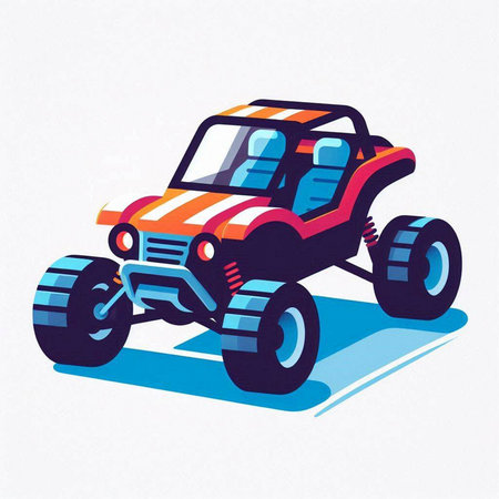 Illustration of a quad bike on a white background, vector illustrationのイラスト素材