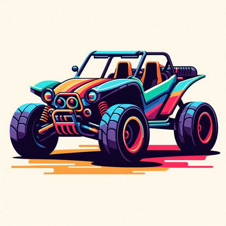 Vector illustration of a monster truck in cartoon style. Vector illustration.のイラスト素材