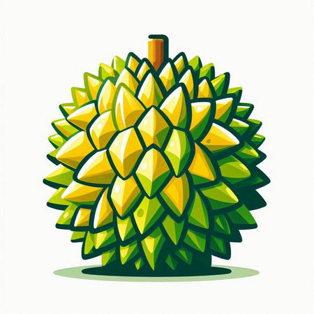 Vector illustration of a green durian on a white background. Isolated.のイラスト素材