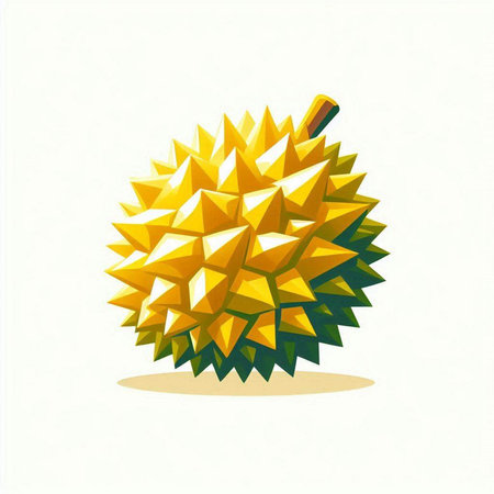 Durian fruit isolated on white background. Vector illustration. Eps 10.のイラスト素材