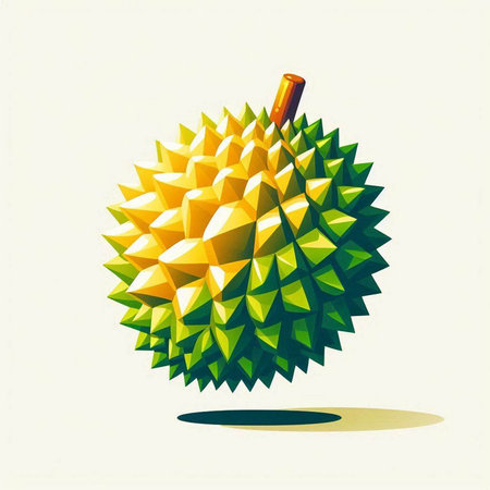 Illustration of a durian fruit isolated on a white background.のイラスト素材