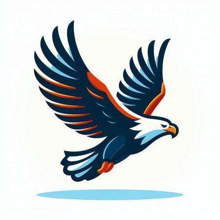 Eagle flying in the sky. Vector illustration isolated on white background.のイラスト素材