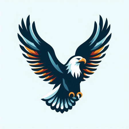 Eagle with wings in the form of a heart. Vector illustration.のイラスト素材