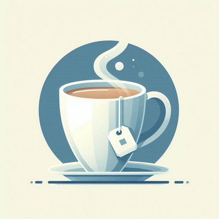 Cup of coffee with label. Vector illustration in retro style.のイラスト素材