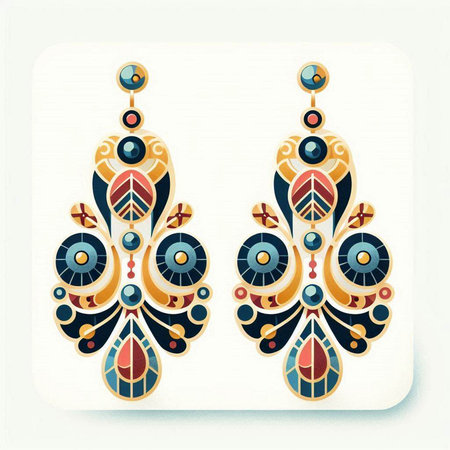 Jewelry earrings with gems. Vector illustration for your designのイラスト素材