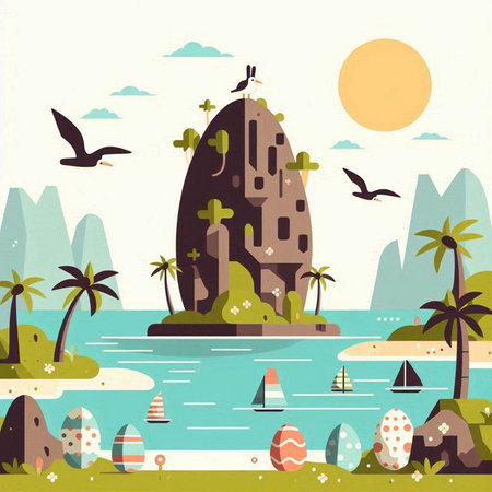 Totem of Mexico. Colorful illustration on white background.のイラスト素材