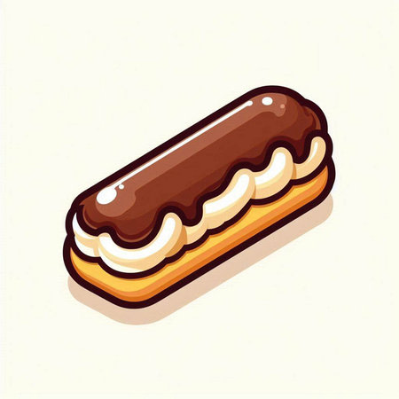 eclair on a white background, vector illustration, eps10のイラスト素材