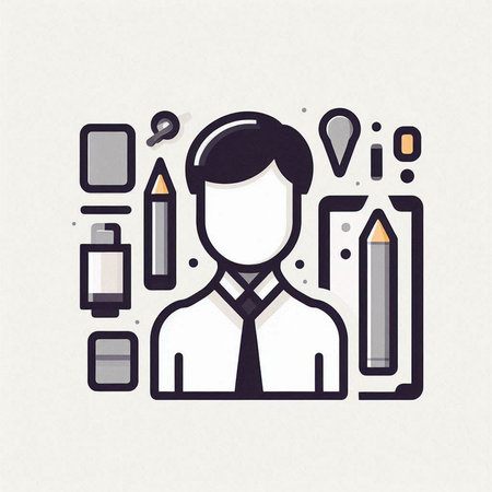 White flower on a white background. Vector illustration. Flat style.のイラスト素材