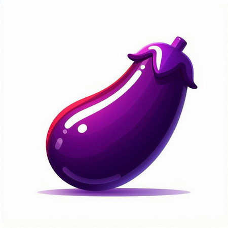 Illustration of a fresh eggplant isolated on a white background.のイラスト素材