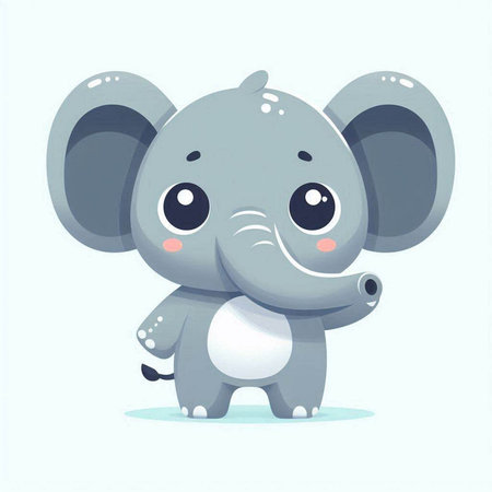 Cute cartoon elephant. Vector illustration of a cute little elephant.のイラスト素材
