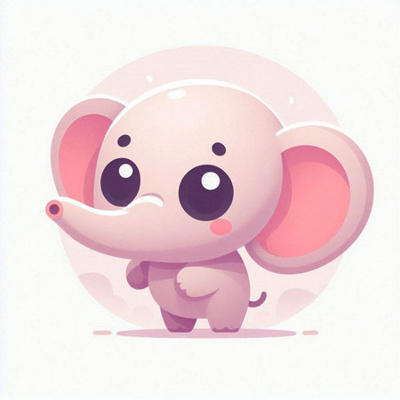 Cute cartoon elephant. Vector illustration of a cute baby elephant.のイラスト素材