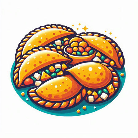 Illustration of a traditional dumpling on a white background.のイラスト素材