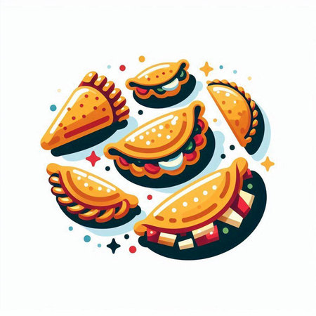 Mexican food vector illustration. Cinco de mayo traditional mexican food.のイラスト素材