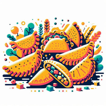 Mexican food vector illustration. Cinco de mayo.のイラスト素材