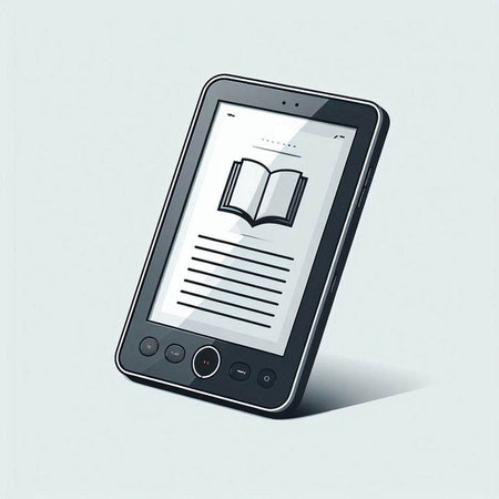 Smartphone with opened book on the screen. 3D illustration.のイラスト素材