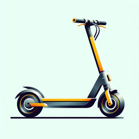 electric scooter on a light background, vector illustration, eps10のイラスト素材