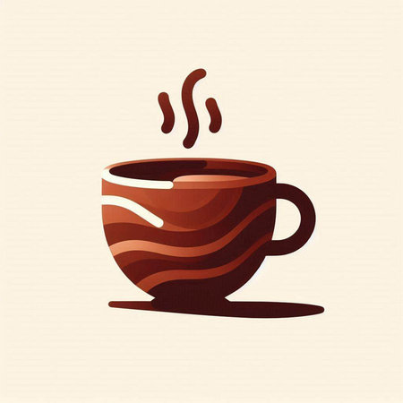 Coffee cup icon. Vector illustration in a flat style.のイラスト素材