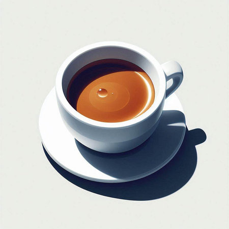 Cup of coffee on a white background. 3d illustration.のイラスト素材