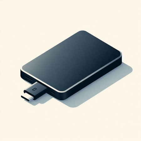 External hard drive on a white background. 3d render. Isolatedのイラスト素材