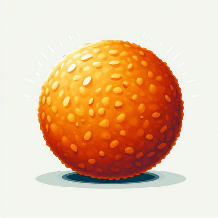Illustration of an orange ball on a white background. Vector illustrationのイラスト素材