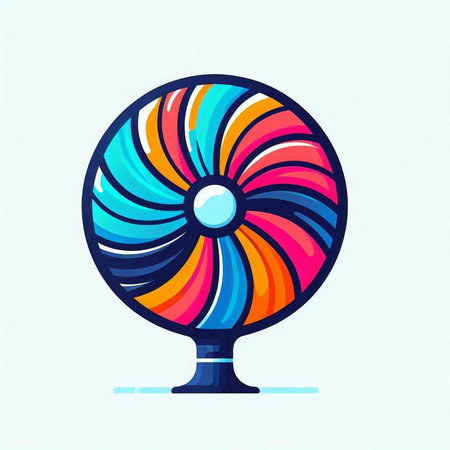 Vintage retro electric fan. Colorful vector illustration for your designのイラスト素材