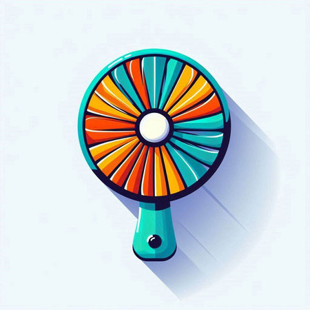 Illustration of colorful hand fan on white background. Vector illustration.のイラスト素材