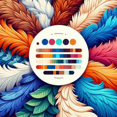 Abstract background with colorful feathers. Vector Illustration. Eps 10.のイラスト素材