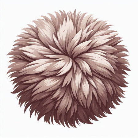 Illustration of a stylized fur ball on a white background.のイラスト素材