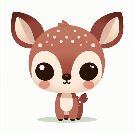 Cute little deer isolated on a white background. Vector illustration.のイラスト素材