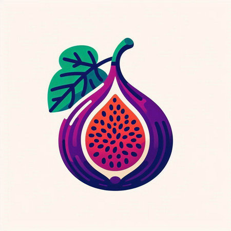 Fruit fig. Hand drawn vector illustration isolated on white background.のイラスト素材