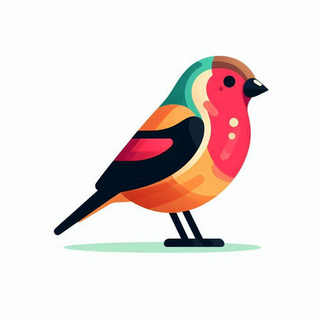 Bullfinch bird isolated on a white background. Vector illustration.のイラスト素材