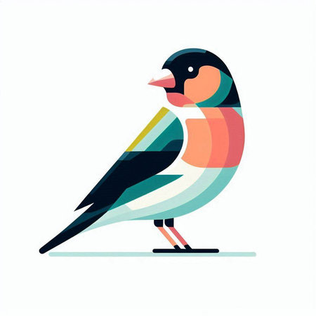 Vector illustration of a cute cartoon bullfinch on white background.のイラスト素材