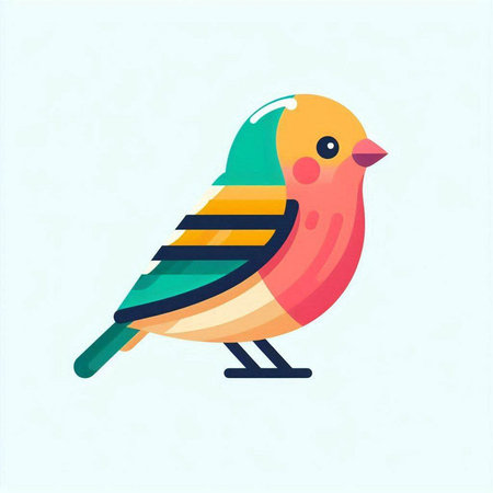 Cute cartoon bird. Colorful vector illustration in flat style.のイラスト素材