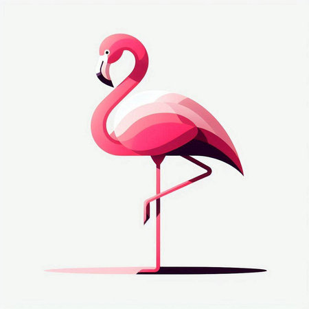 Pink flamingo on a white background. Vector illustration. EPS 10のイラスト素材