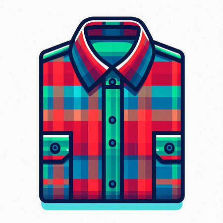 Illustration of a colorful shirt on a white background, vector illustrationのイラスト素材