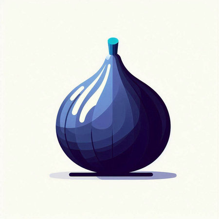 Illustration of a blue fig on a light background, vector illustrationのイラスト素材