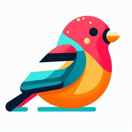 Colorful bird on a white background, vector illustration, eps 10のイラスト素材