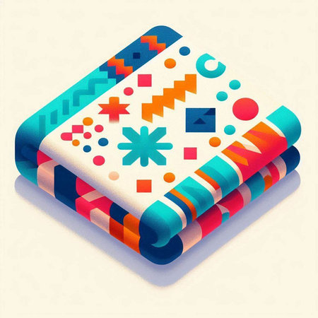 Colorful abstract background with geometric shapes and lines. Vector illustration.のイラスト素材