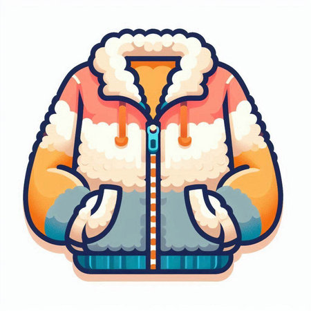 Winter jacket. Vector illustration. Isolated on a white background.のイラスト素材