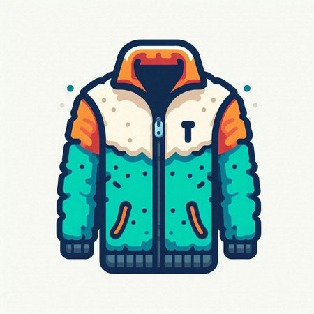 Winter jacket icon. Hand drawn illustration of winter jacket icon for web designのイラスト素材