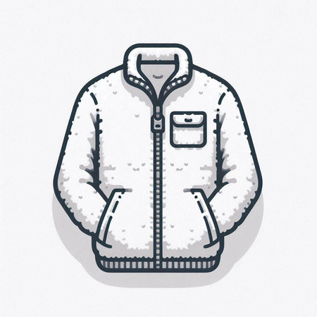 Winter jacket icon. Hand drawn illustration of winter jacket icon for web designのイラスト素材