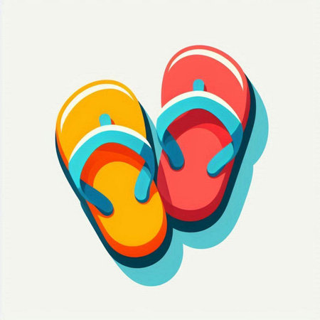 Flip-flops icon. Vector illustration of a pair of flip flops.のイラスト素材