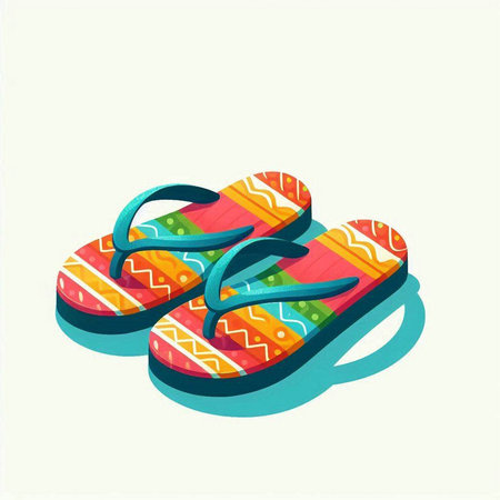 flip flops isolated on a white background. vector illustration.のイラスト素材
